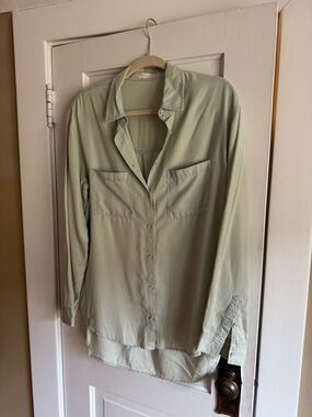 Anthropologie Sage Green Button-Down Shirt